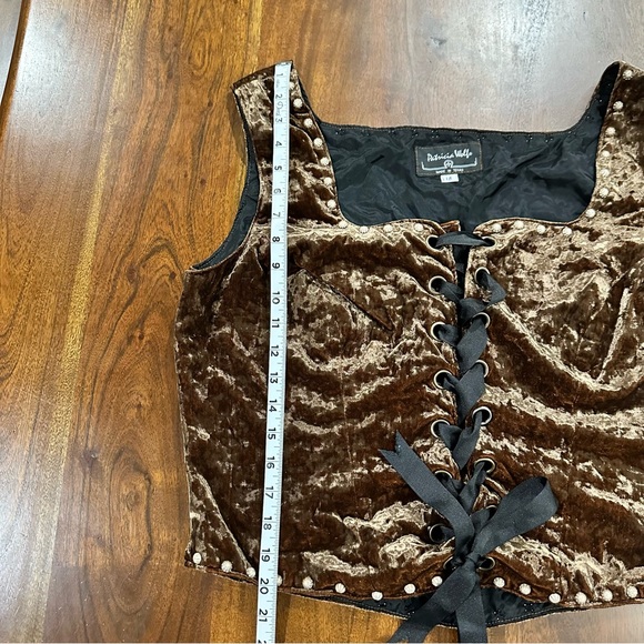 Patricia Wolf Velvet Corset Lace Up Style Ren Faire Festival Top Size 18 - Picture 4 of 5
